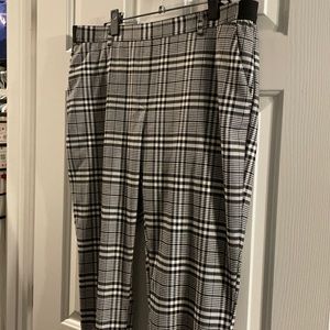 Plaid cropped trouser